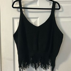 Distressed Knit Crop Top